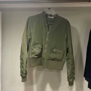 Olive green bomber jacket
